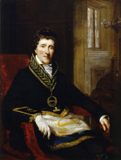 Sir John Soane, en Costume Maçonnique, en tant que Grand Surintendant et Président du Conseil des Travaux, 1828-29 - John Jackson